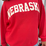 Ribbed Nebraska Pullover- Red
