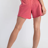 Mineral Wash Terry Shorts: Coral - Ana Patricia Boutique