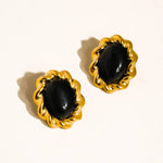 Vintage Stone Earrings- Black - Ana Patricia Boutique