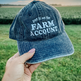 Put It On The Farm Account Trucker Hat in Denim Dad Hat