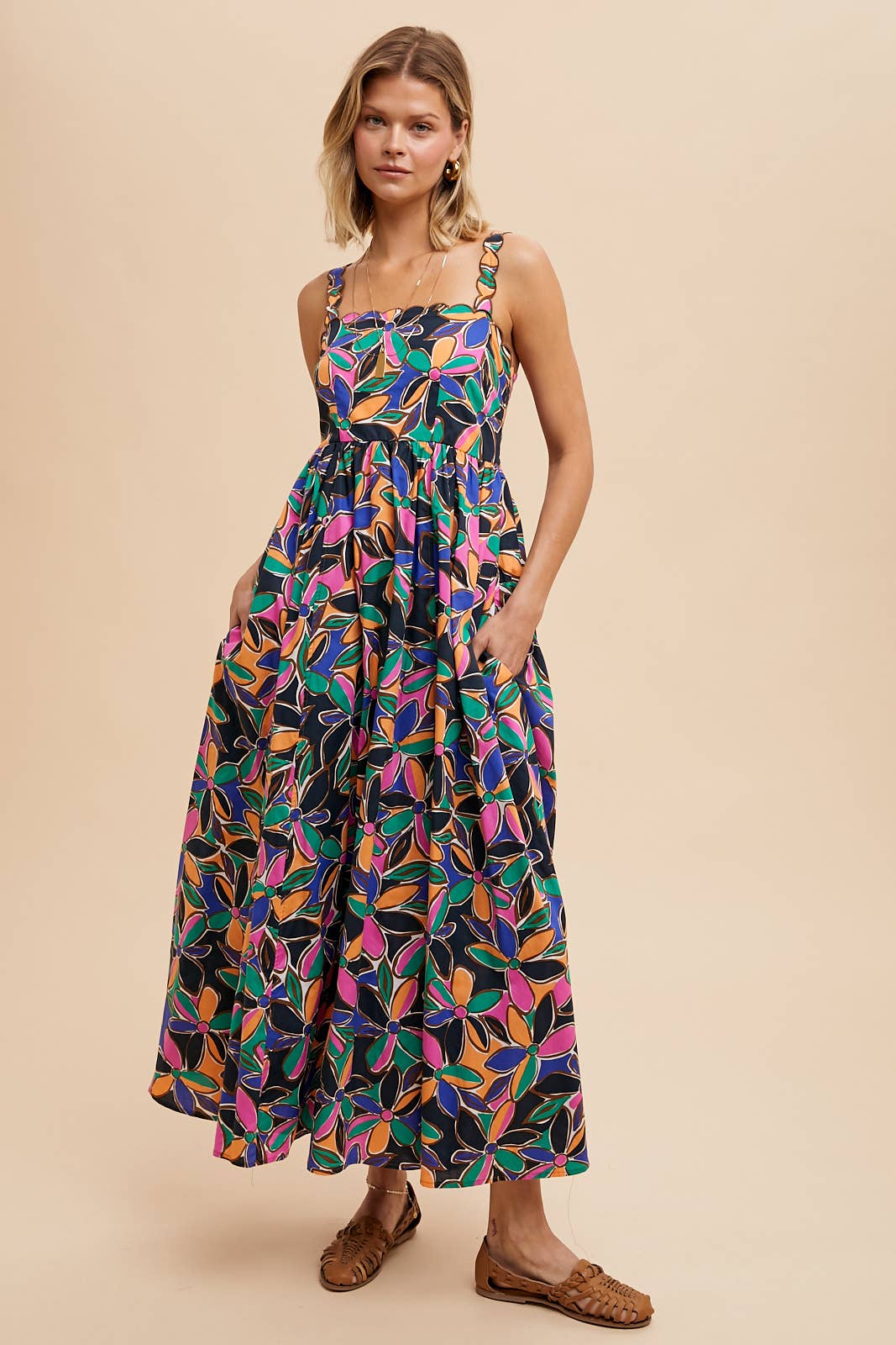 Bright Floral Print Maxi Dress - Ana Patricia Boutique
