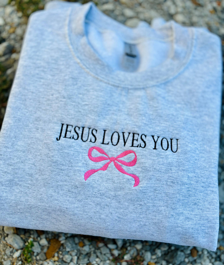 Jesus Loves You Embroidered Sweatshirt