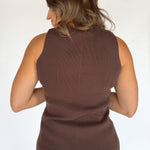 Sleeveless Knit Vest- Brown - Ana Patricia Boutique