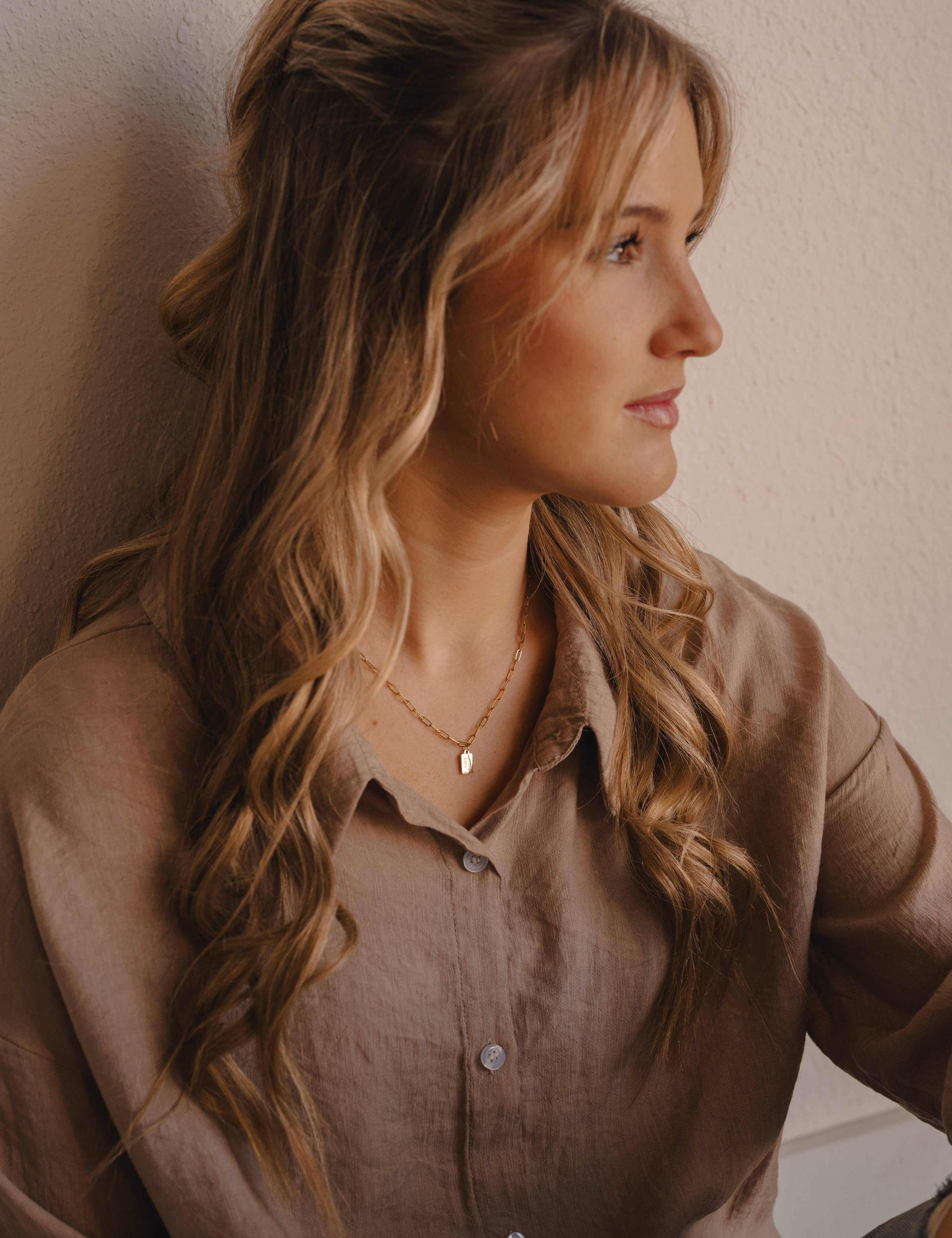 Pray Big Mini Tag Necklace - Ana Patricia Boutique