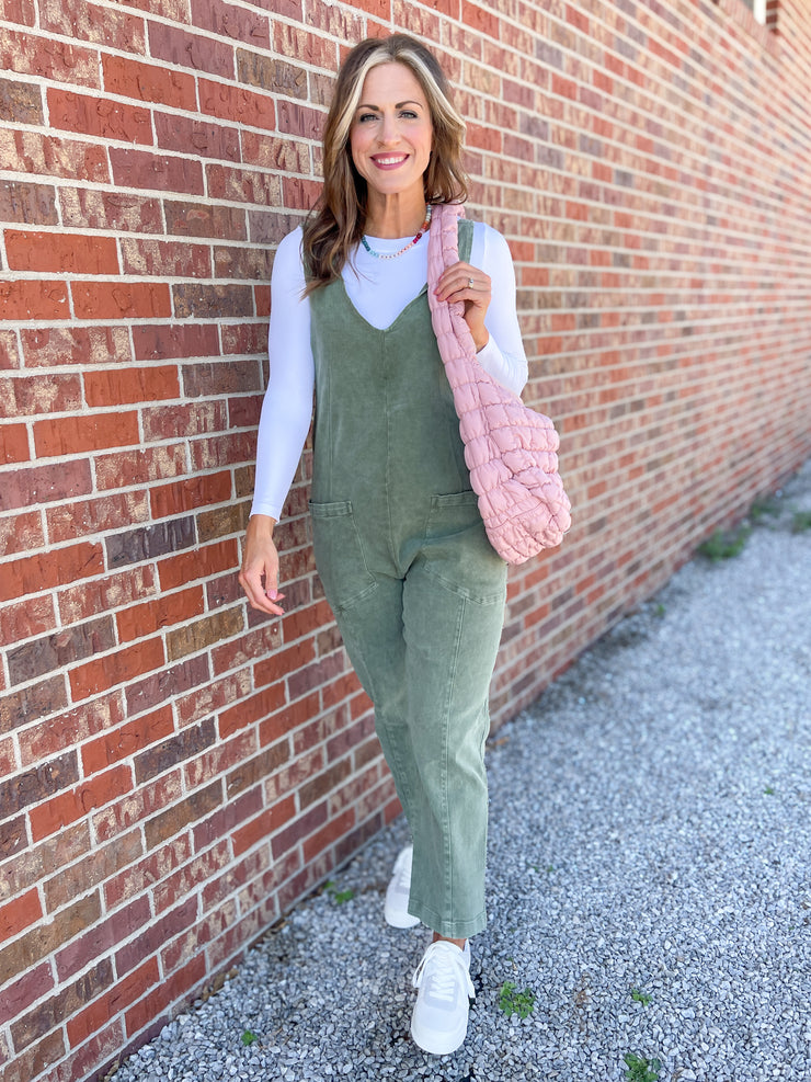 The Amara Overalls- Olive