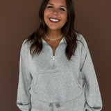 Half Zip Scuba Pullover-Grey