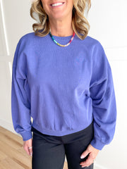 Comfort Crush Pullover- Dusty Indigo