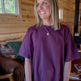 Crewneck Tee- Dark Cherry