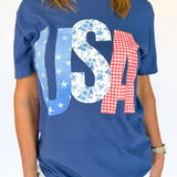 USA Picnic Tee- Navy