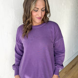 Hi-Lo Hem Pullover- Purple