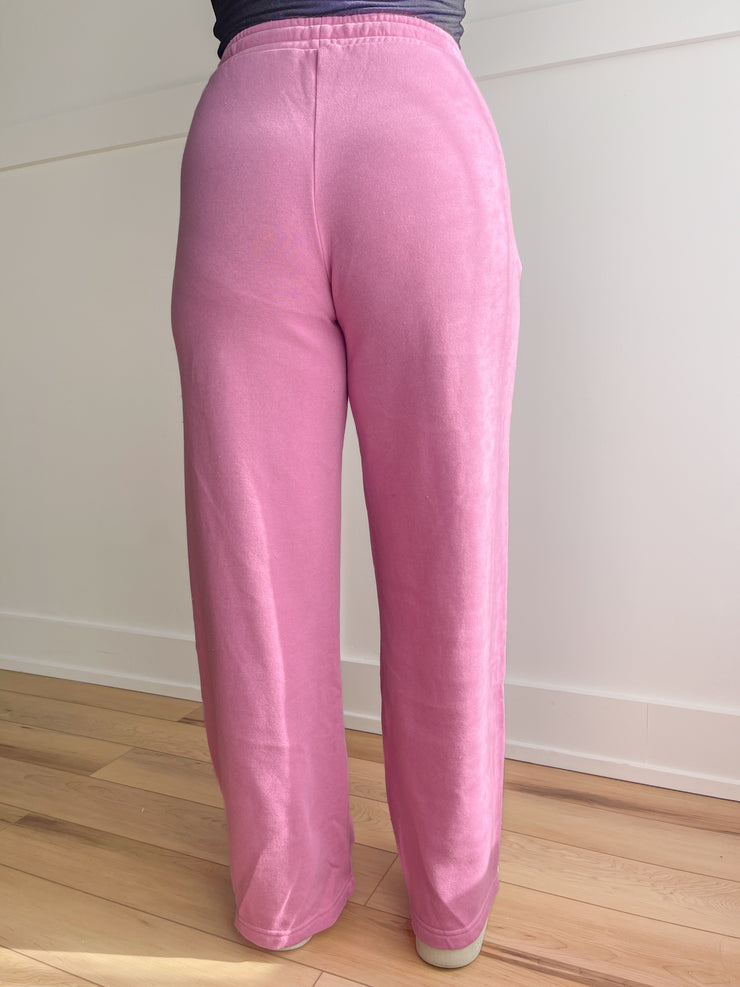 On Track Straight Leg Pants- Pink