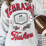 Nebraska Huskers Patches Crewneck - Ana Patricia Boutique