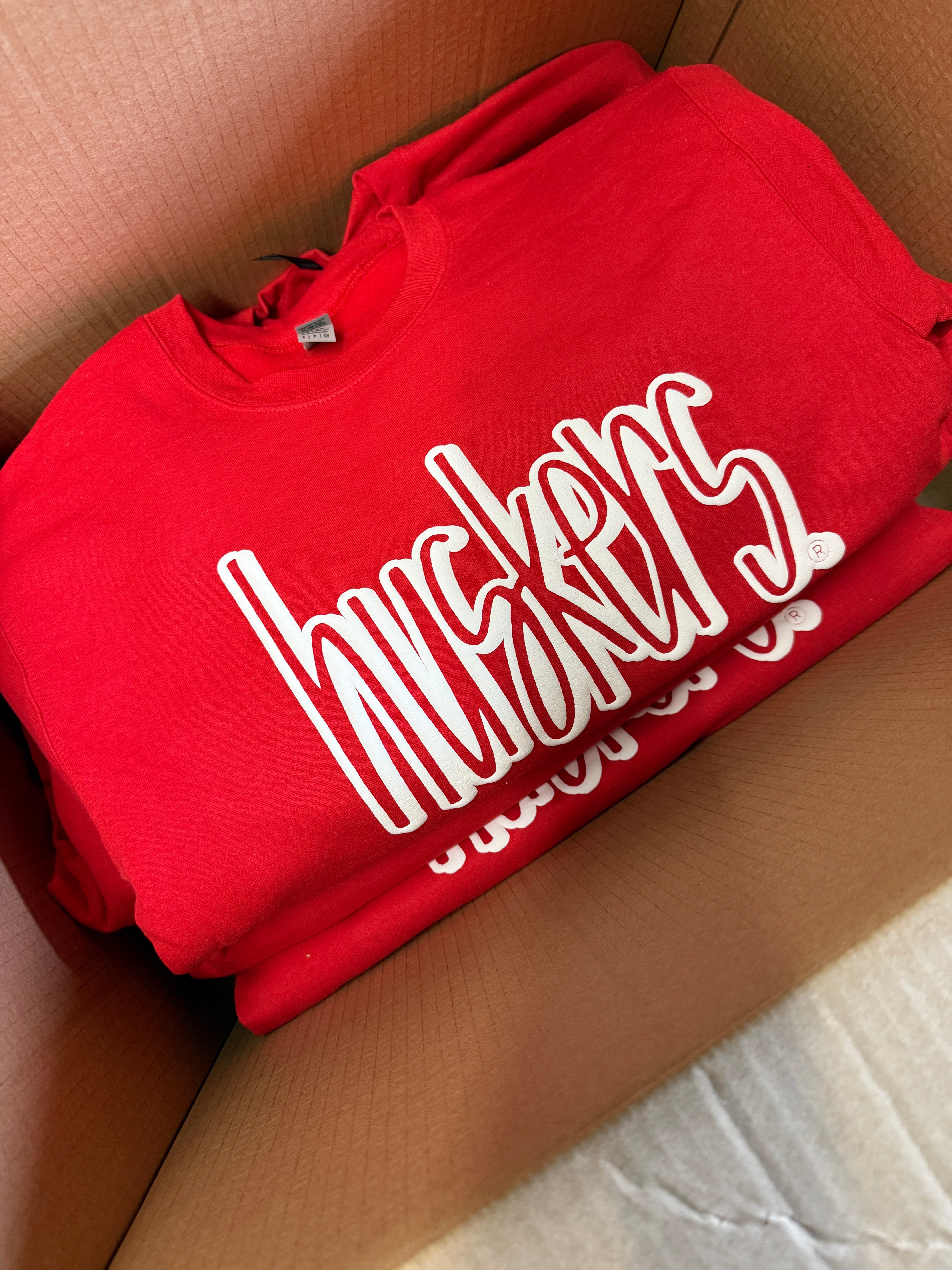 Huskers Puff Crewneck- Red - Ana Patricia Boutique