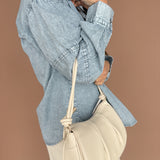 Chambray Striped Button Down-Dark - Ana Patricia Boutique