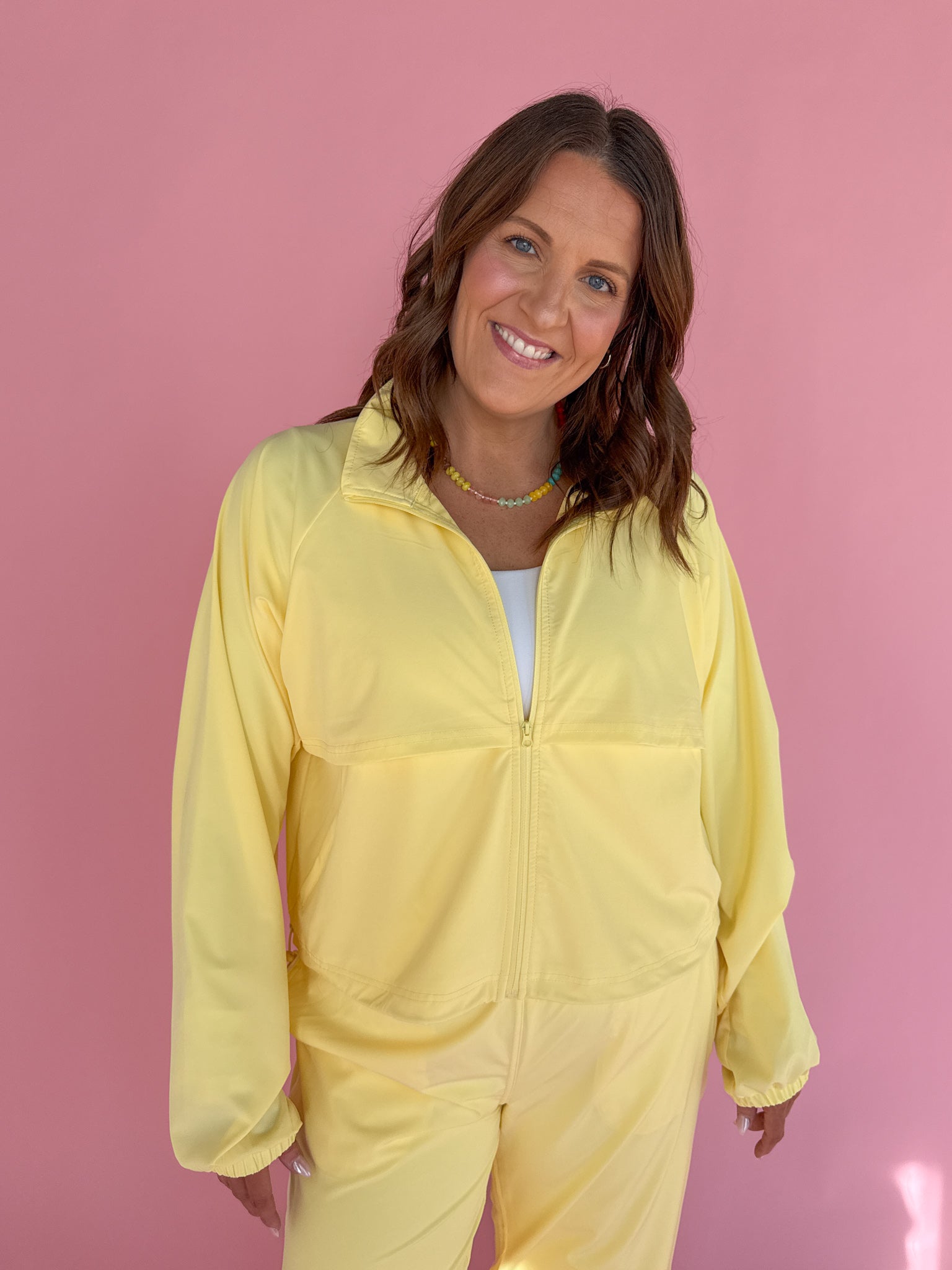 Windbreaker Active Jacket- Yellow - Ana Patricia Boutique