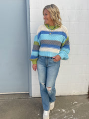 The Hunter Sweater- Green/Blue