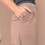 Classic Linen Shorts- Chocolate - Ana Patricia Boutique