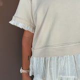 Ruffle Layer Top- Natural