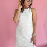 Sleeveless Lace Mini Dress- White - Ana Patricia Boutique