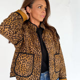 Quilted Puffer Jacket- Leopard