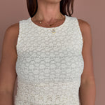 Round Neck Lace Tank- Cream - Ana Patricia Boutique