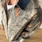 Denim Collar Camo Jacket - Ana Patricia Boutique