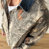 Denim Collar Camo Jacket - Ana Patricia Boutique