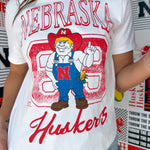 Huskers Club Mascot  Tee: White - Ana Patricia Boutique
