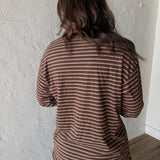 Striped Crewneck Top- Brown - Ana Patricia Boutique