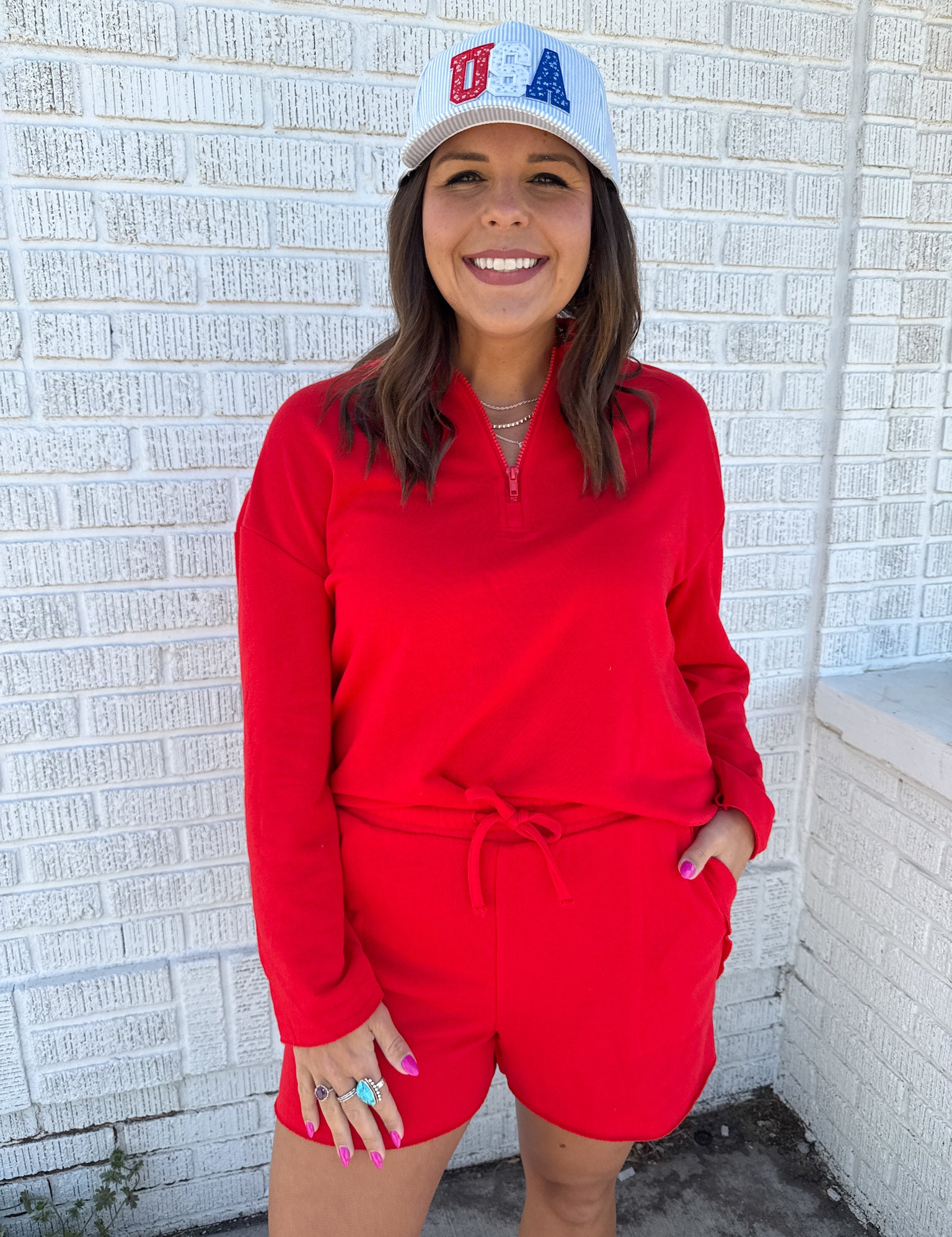 Raw Edge Set- Red - Ana Patricia Boutique