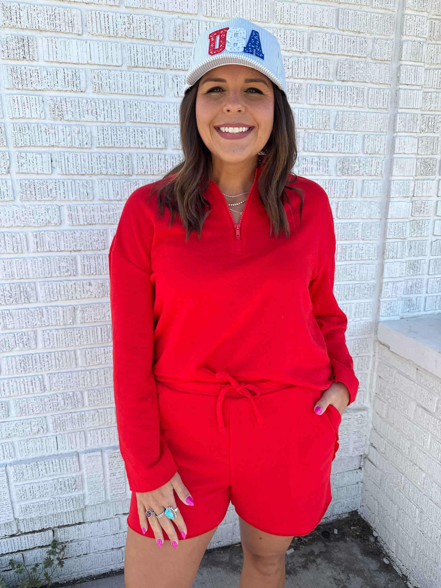 Raw Edge Set- Red - Ana Patricia Boutique