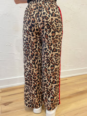 Red Stripe Leopard Pants