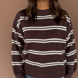Double Stripe Sweater- Chocolate Brown