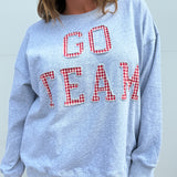 Gingham GO TEAM Crewneck