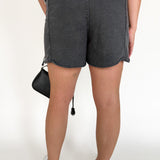 Mineral Wash Terry Short-Black - Ana Patricia Boutique