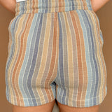 Multicolored Stripe Shorts - Ana Patricia Boutique