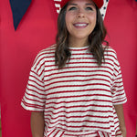Striped Two-Piece Set- Red - Ana Patricia Boutique