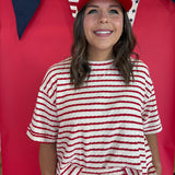 Striped Two-Piece Set- Red - Ana Patricia Boutique