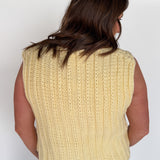 Front Tie Sweater Vest- Butter Yellow