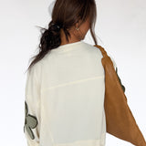 Flower Patchwork Pullover - Ivory/Olive