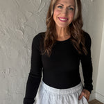 Seamless Ribbed Top- Black - Ana Patricia Boutique