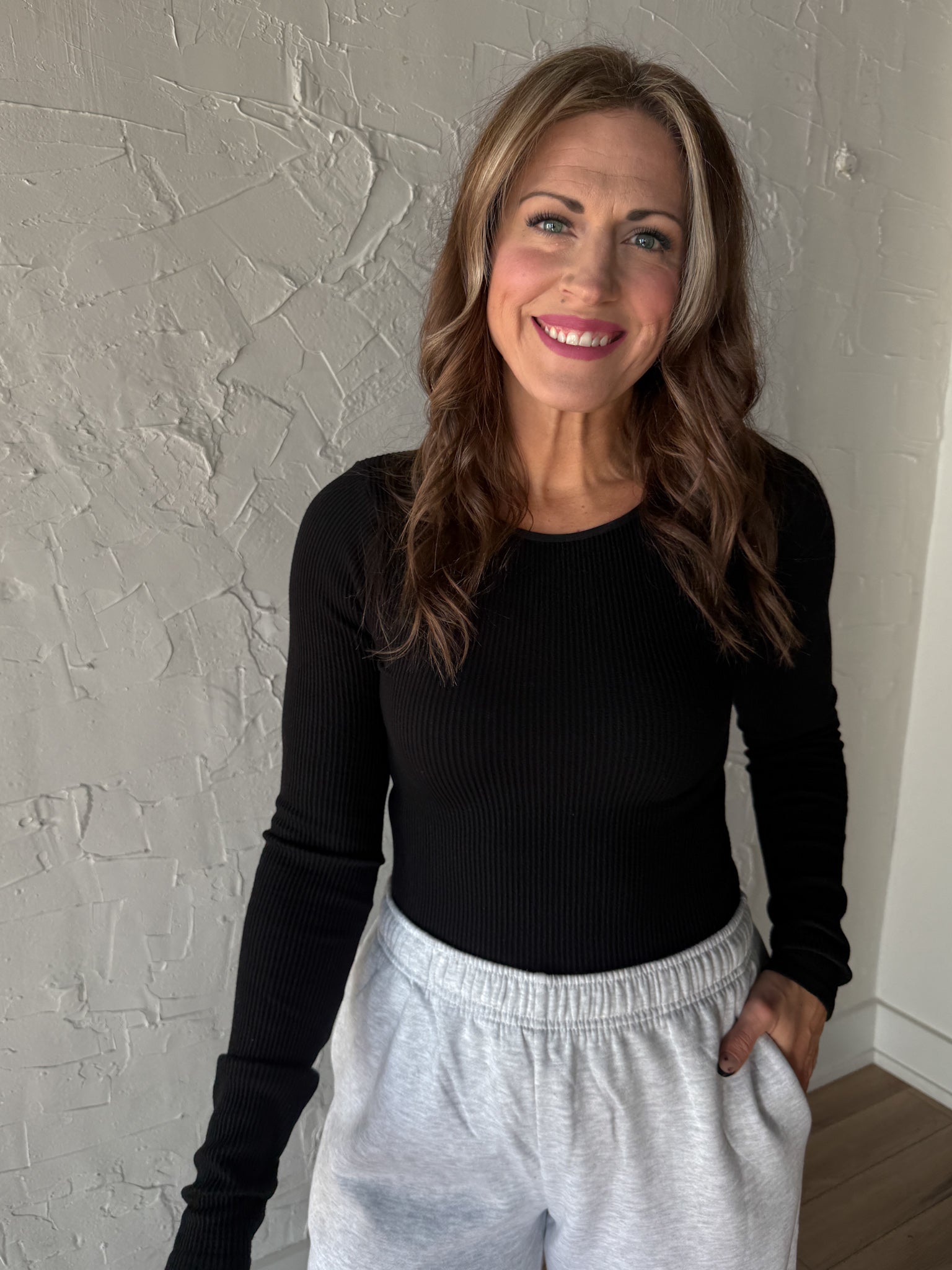 Seamless Ribbed Top- Black - Ana Patricia Boutique