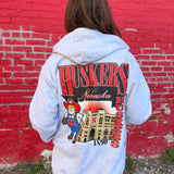 Huskers Memorial Stadium Zip Up - Ana Patricia Boutique