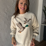 Flying Ducks Sweater- Oatmeal - Ana Patricia Boutique