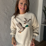 Flying Ducks Sweater- Oatmeal - Ana Patricia Boutique