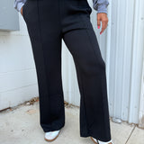 Soft Scuba Wide Pants- Black