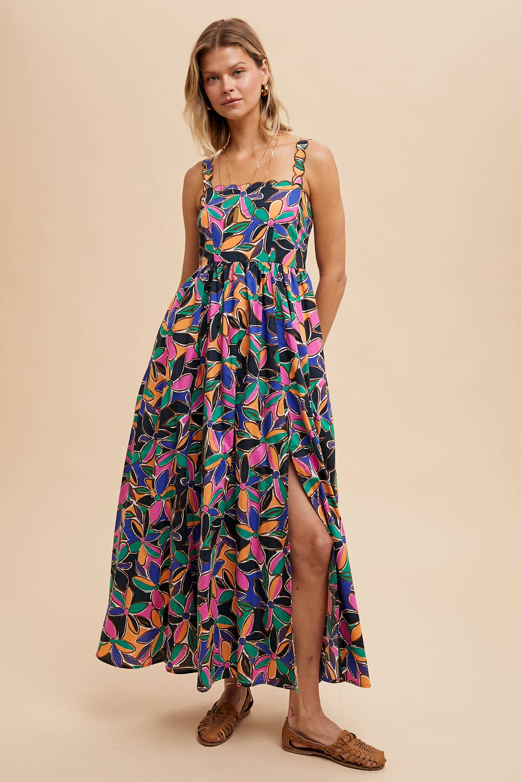 Bright Floral Print Maxi Dress - Ana Patricia Boutique