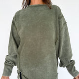 Double Ribbed Pullover- Olive - Ana Patricia Boutique