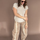 Ribbed Mock Neck Sweater-Sand