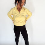 Luxe Ribbed 3/4 Zip-Yellow - Ana Patricia Boutique